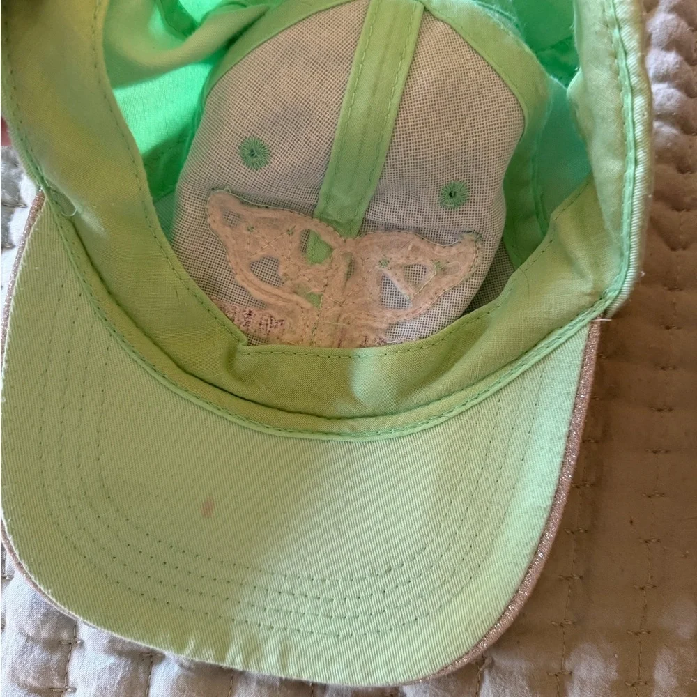 Glittery Mermaid Kids Cap - Mint Green and silver